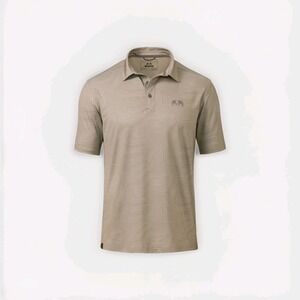 Kuiu Performance Polo Shirt Men's Size Small Haze Topo Beige Short Sleeve